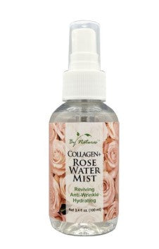 By Natures Collagen + Rose Water Mist Reviving Anti-Wrinkle Hydrating 3.4 Oz - ANNS BEAUTY SUPPLY